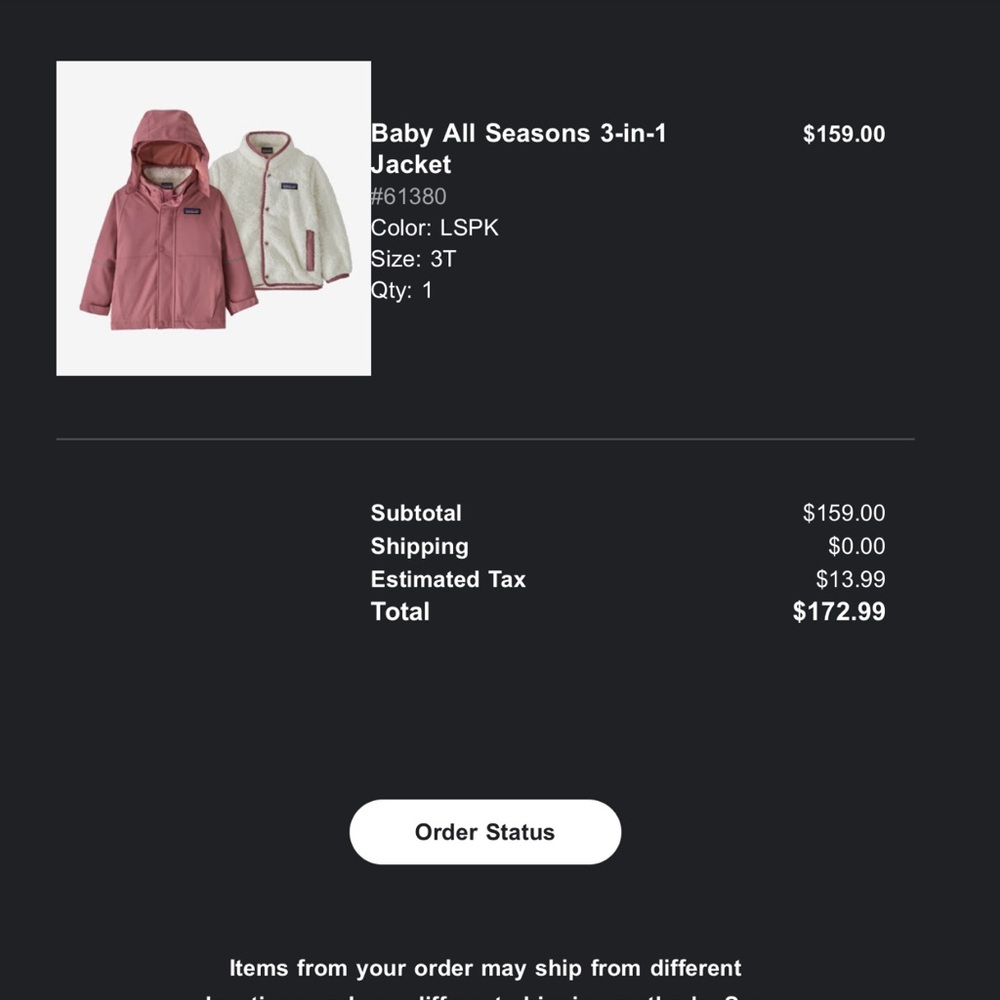Patagonia Kids 3-in-1 Jacket - Pink and Gray